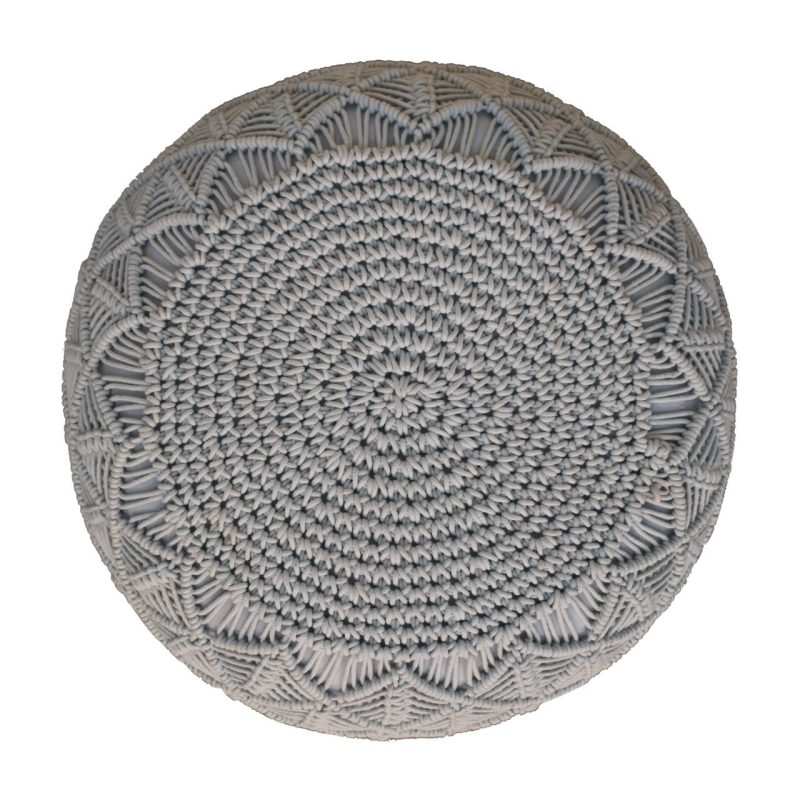 Ansley Grey Pouffe - Image 6