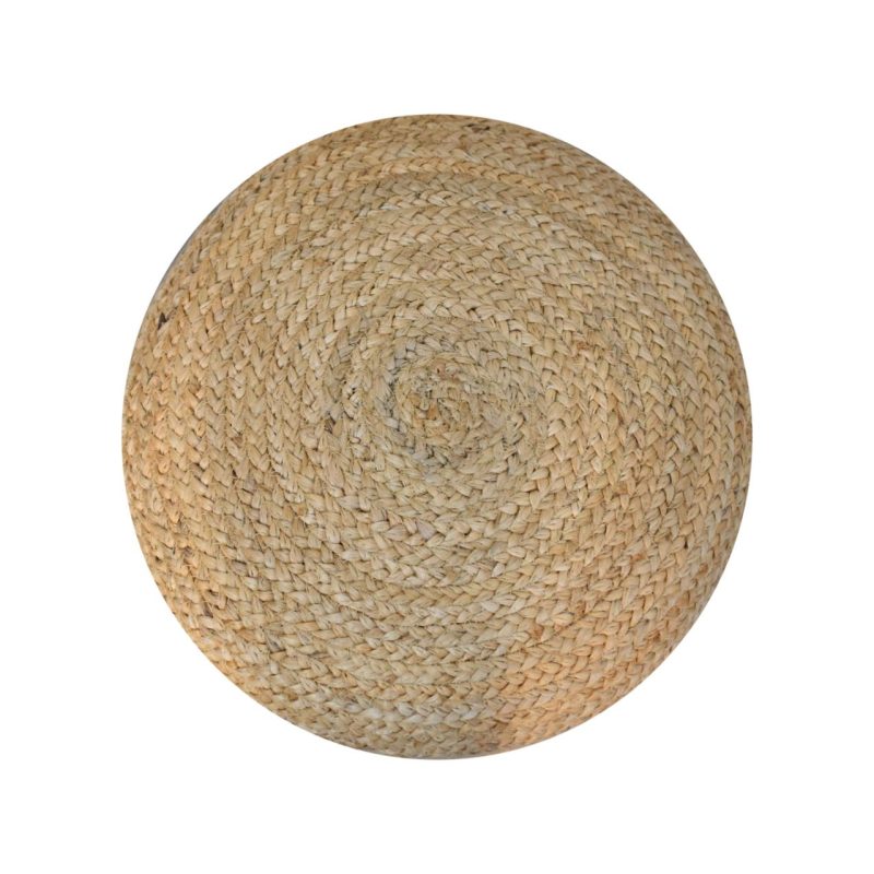 Jute Pouffe With Green Band - Image 7