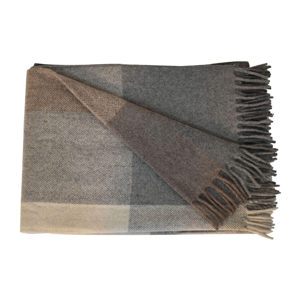 Large Selin Grey Woollen Throw