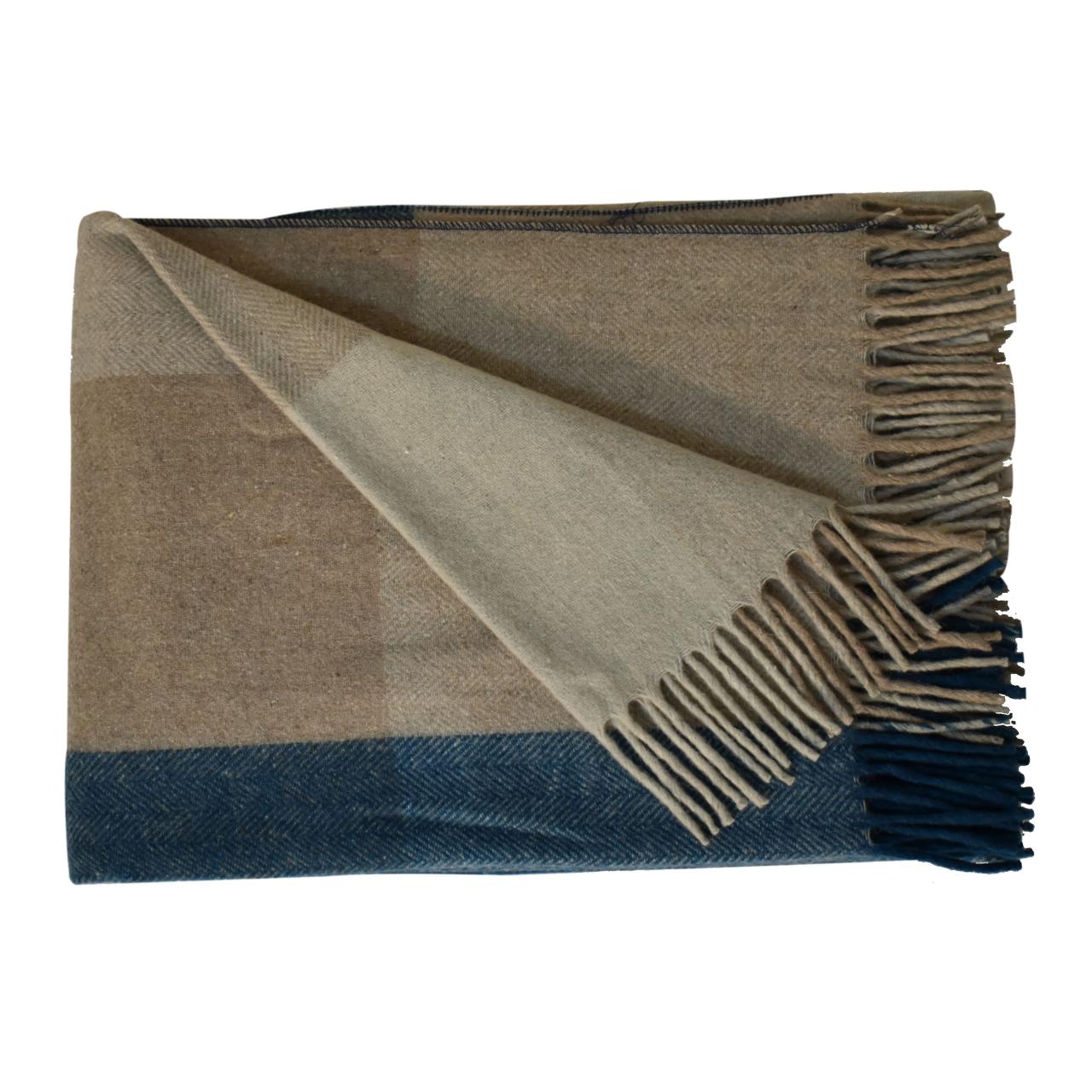 Small Selin Blue Woolen Throw
