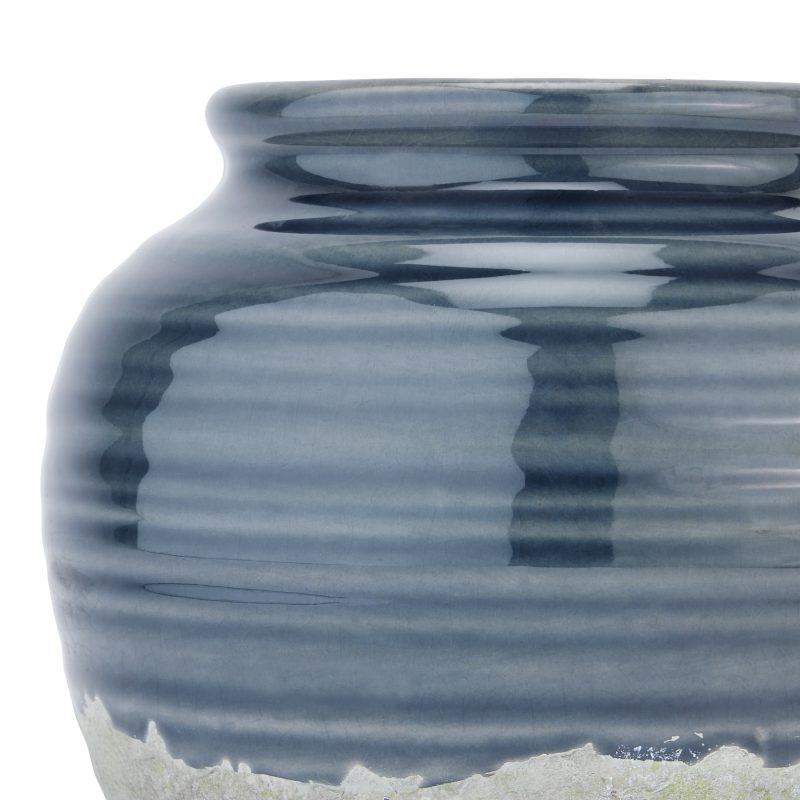 Seville Collection Navy Squat Vase - Image 3