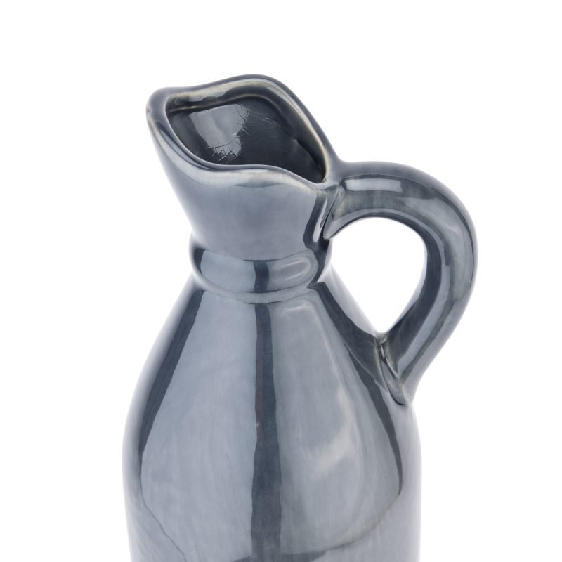 Decorative Tall Navy Stoneware Jug - Image 3