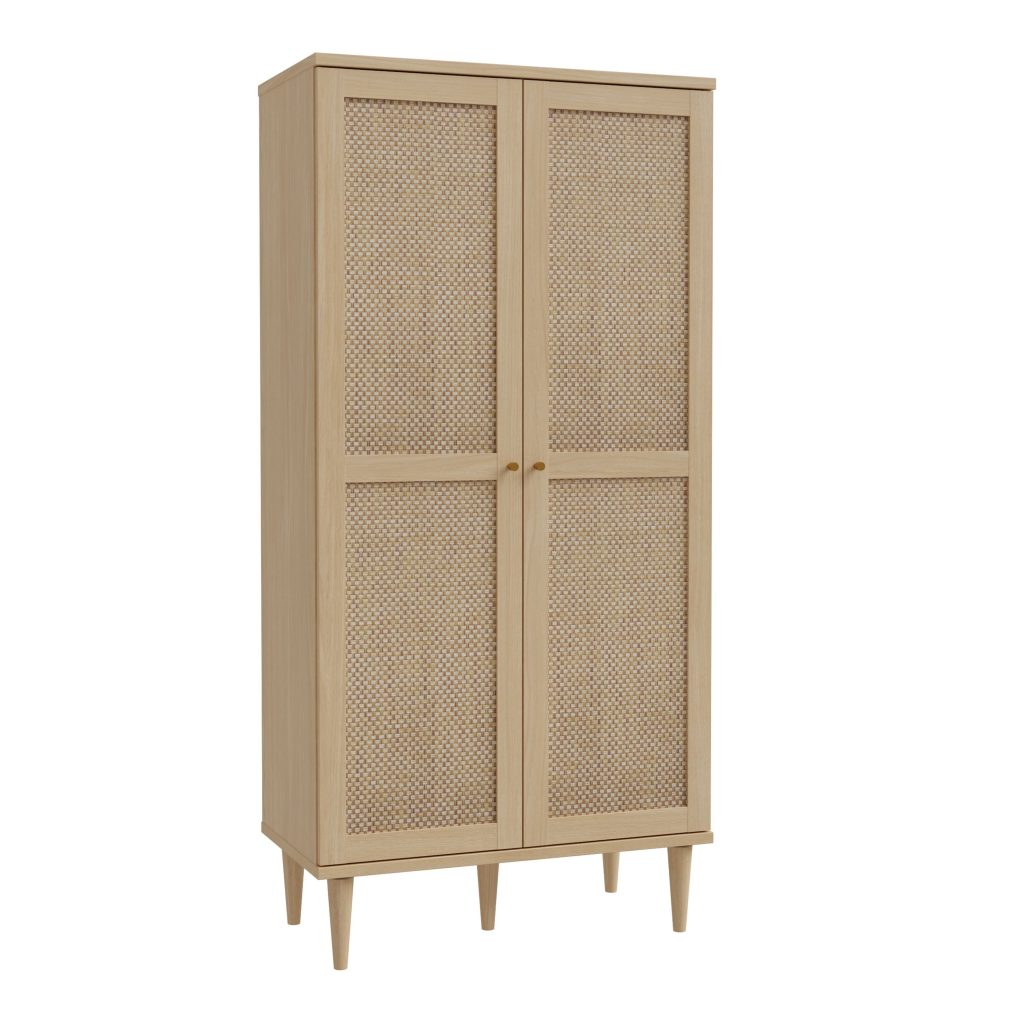 Calasetta 2 Door Display Cabinet in Rattan