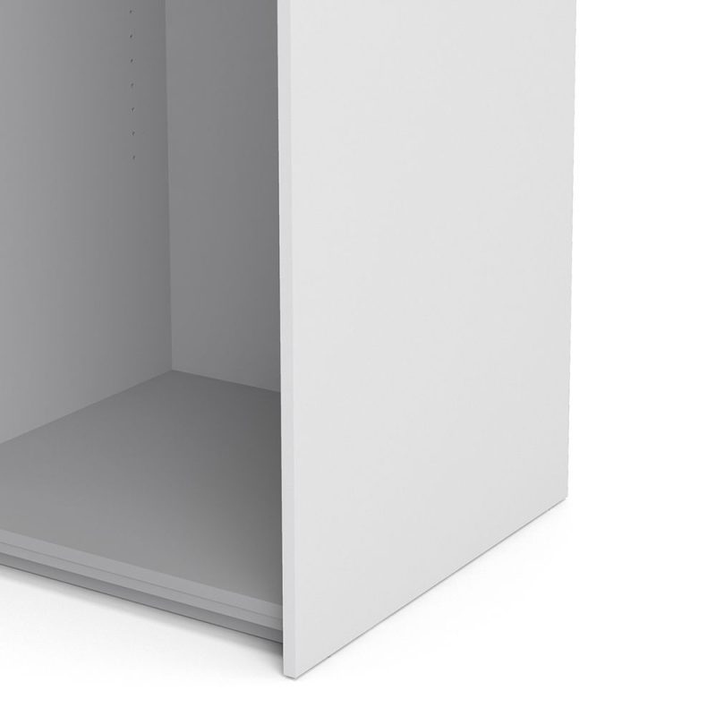 Verona Sliding Wardrobe 120cm in White with White Doors with 5 Shelves - Image 6