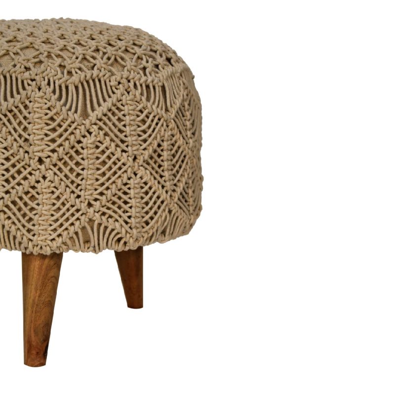 Crotchet Beige Footstool - Image 7