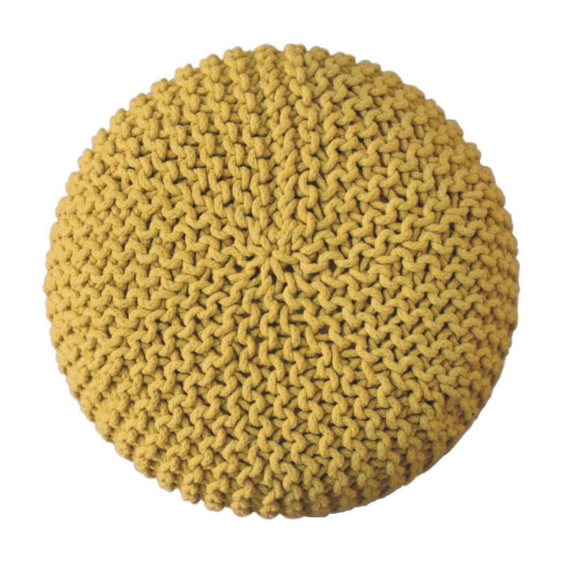 Keeva Mustard Round Footstool - Image 3