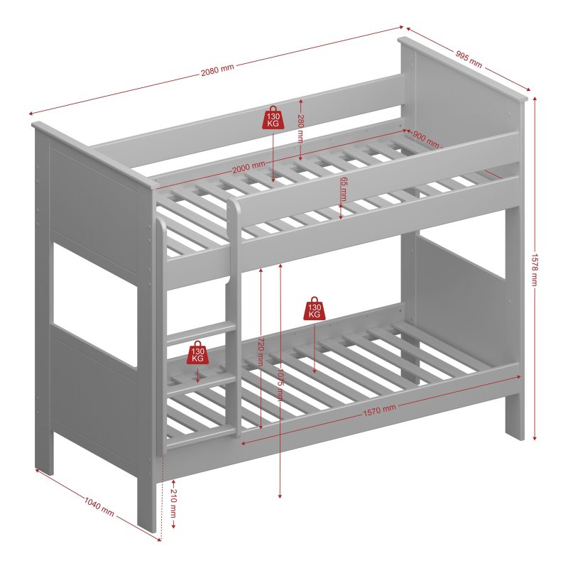 Alba Bunk Bed White - Image 12