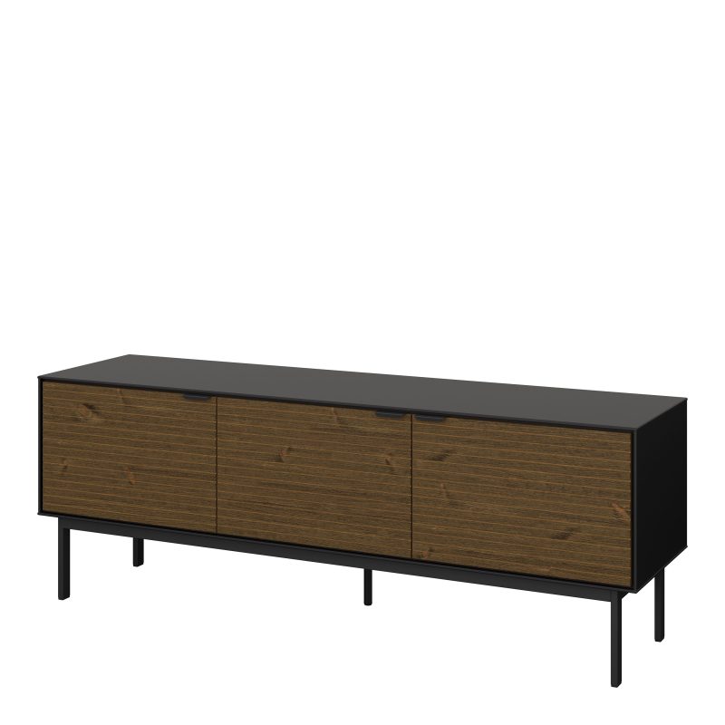 Soma TV Table 3 Doors in Granulated Black Brushed Espresso - Image 3