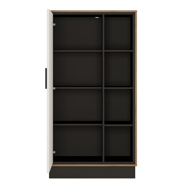 Brolo Wide 1 Door Bookcase With the Walnut and Dark Panel Finish - Image 2