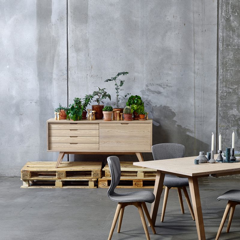 A-Line Sideboard with 4 Drawers and Sliding Door in White Oak - Image 6