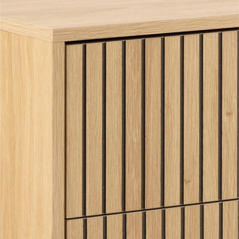 Albany Wide Chest of 6 Drawers in Oak/Black Legs - Image 6