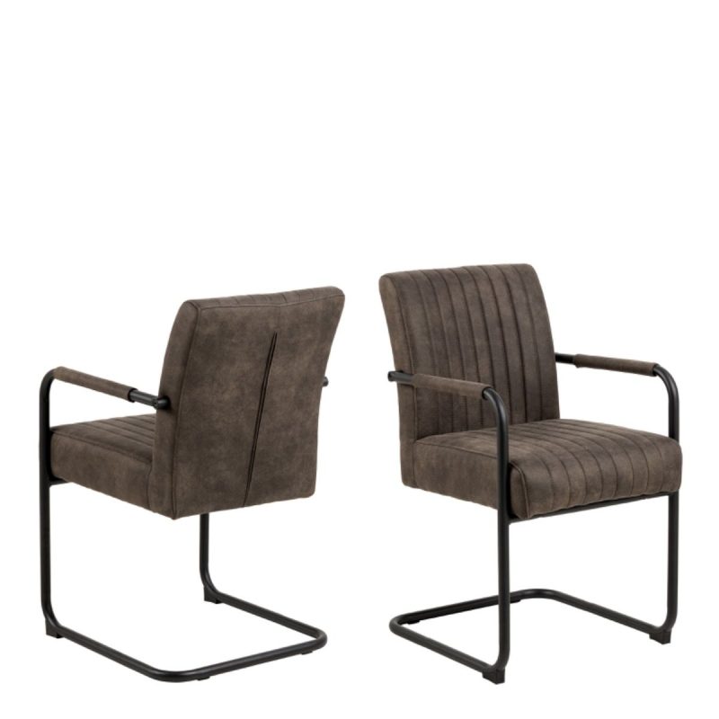 Adele Dining Chair in Grey Fabric Set of 2 - Image 2