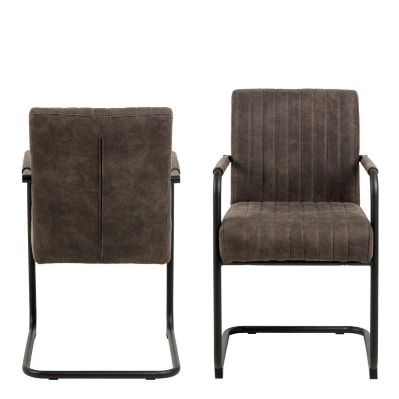 Adele Dining Chair in Grey Fabric Set of 2 - Image 3