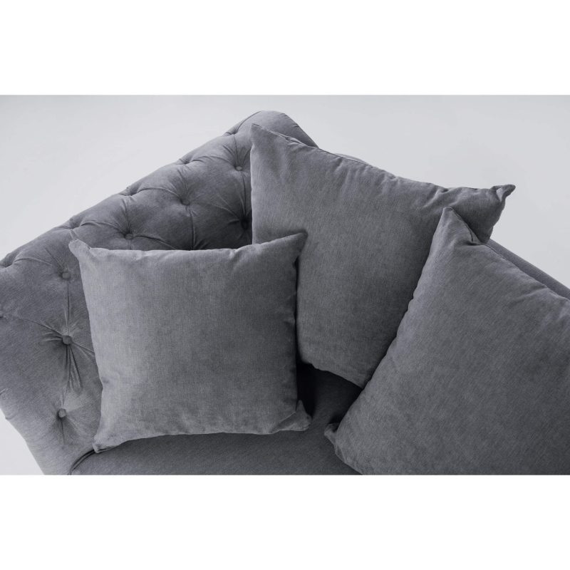 Huntley Fabric Sofa 4S Grey - Image 3