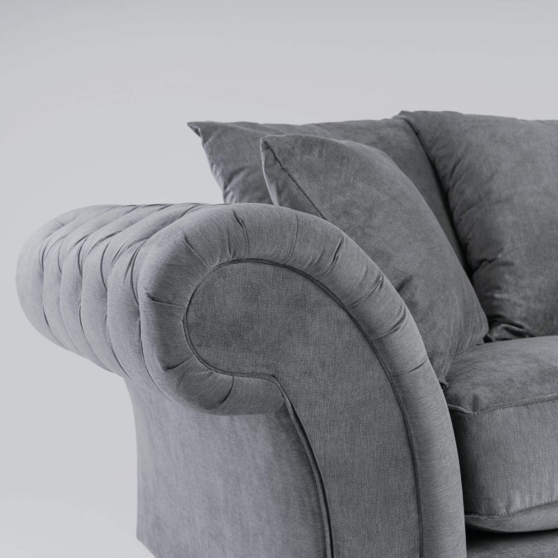 Huntley Fabric Sofa 4S Grey - Image 7