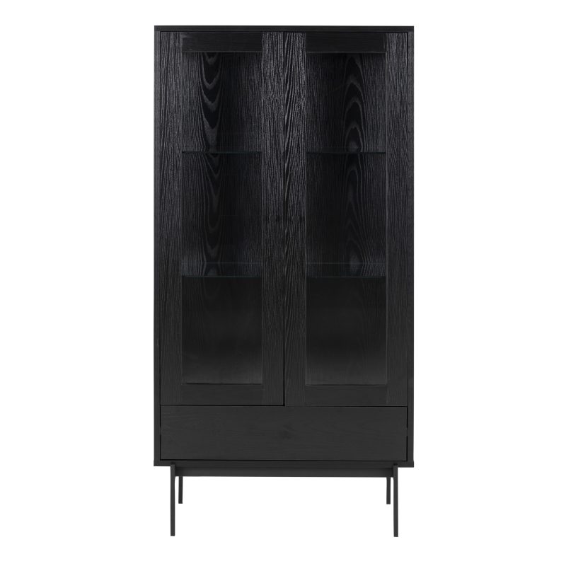 Angus 2 Door Display Cabinet in Black - Image 2