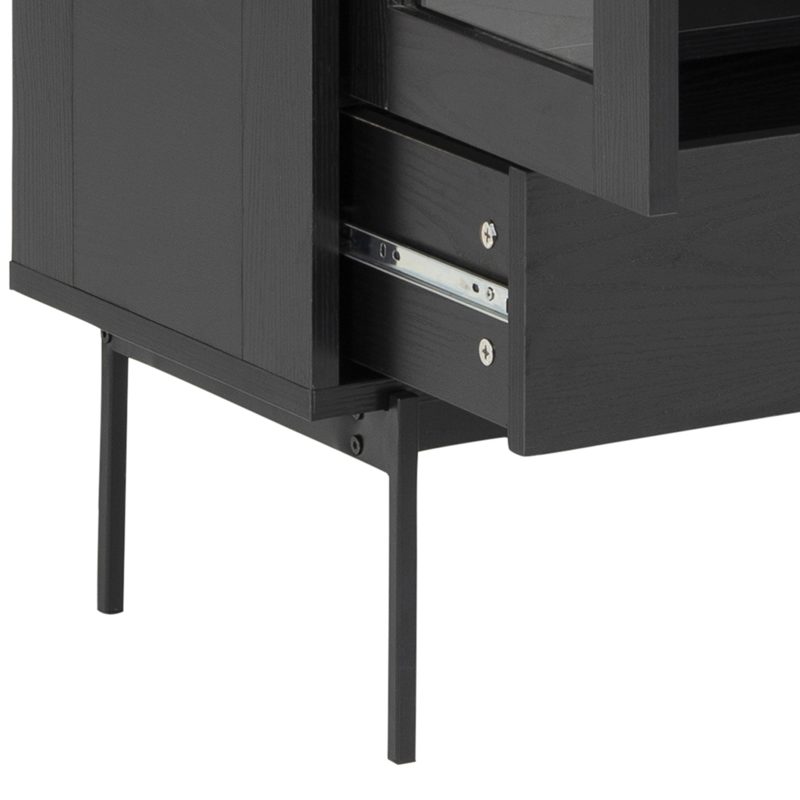 Angus 2 Door Display Cabinet in Black - Image 9