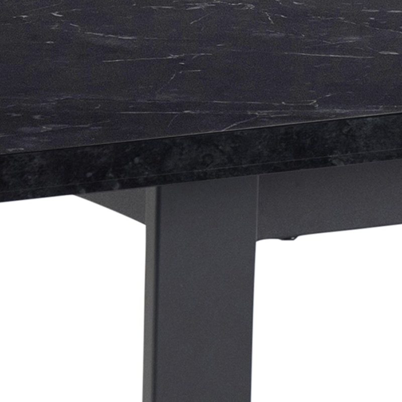 Amble Dining Table with Black Marble Melamine Top & Black Legs - Image 7