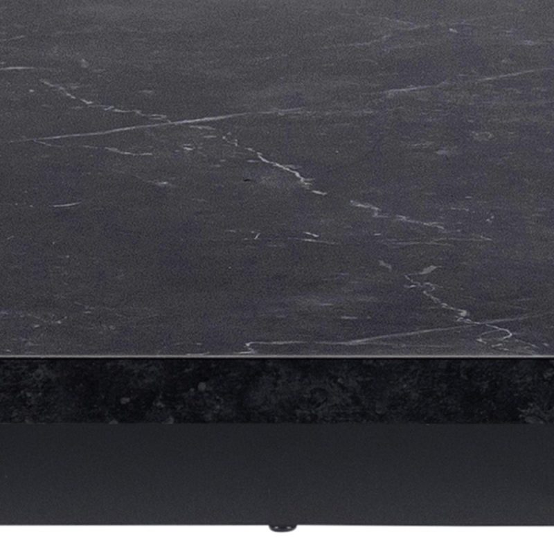 Amble Dining Table with Black Marble Melamine Top & Black Legs - Image 8