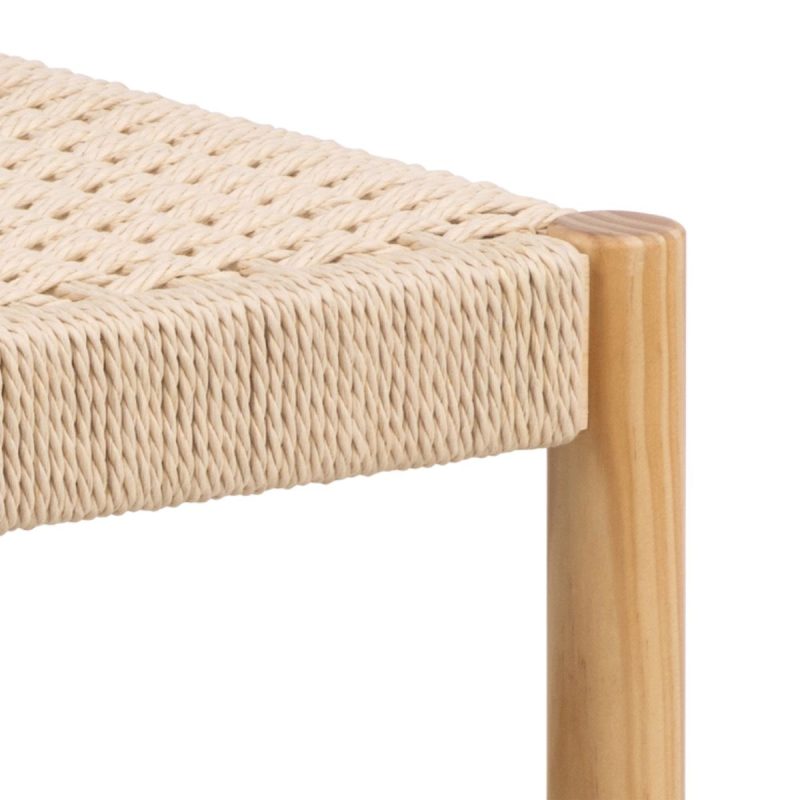Alvin Weaved Stool in Off White - Image 3