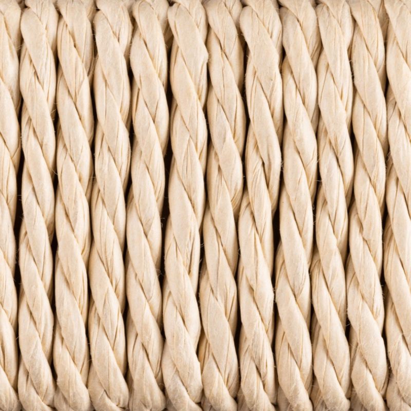 Alvin Weaved Stool in Off White - Image 4