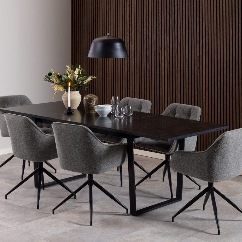 Amble Dining Table with Black Marble Effect - Image 5