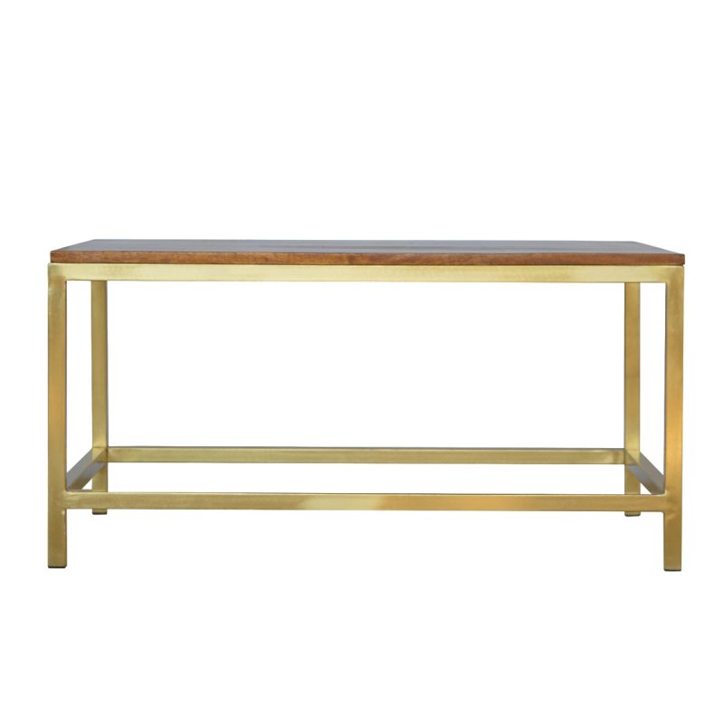 Rectangle Gold Coffee Table - Image 8