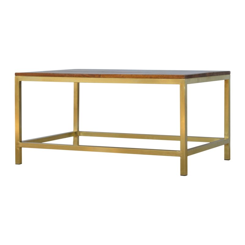 Rectangle Gold Coffee Table - Image 6