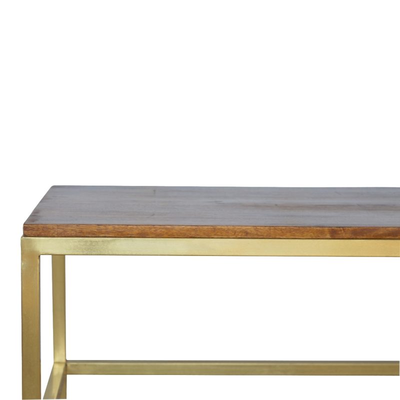 Rectangle Gold Coffee Table - Image 5