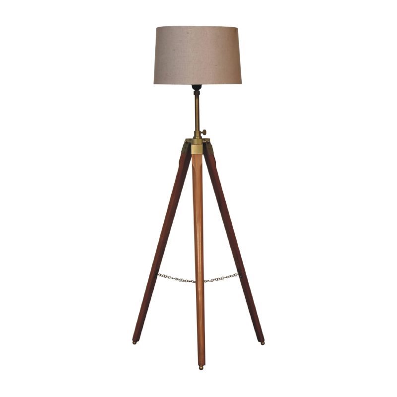 Fixed Brass Plated Tripod Floor Lamp - Image 3