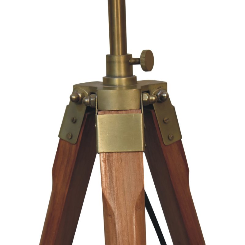 Fixed Brass Plated Tripod Floor Lamp - Image 5