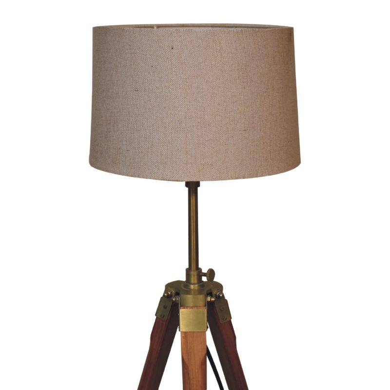 Fixed Brass Plated Tripod Floor Lamp - Image 6
