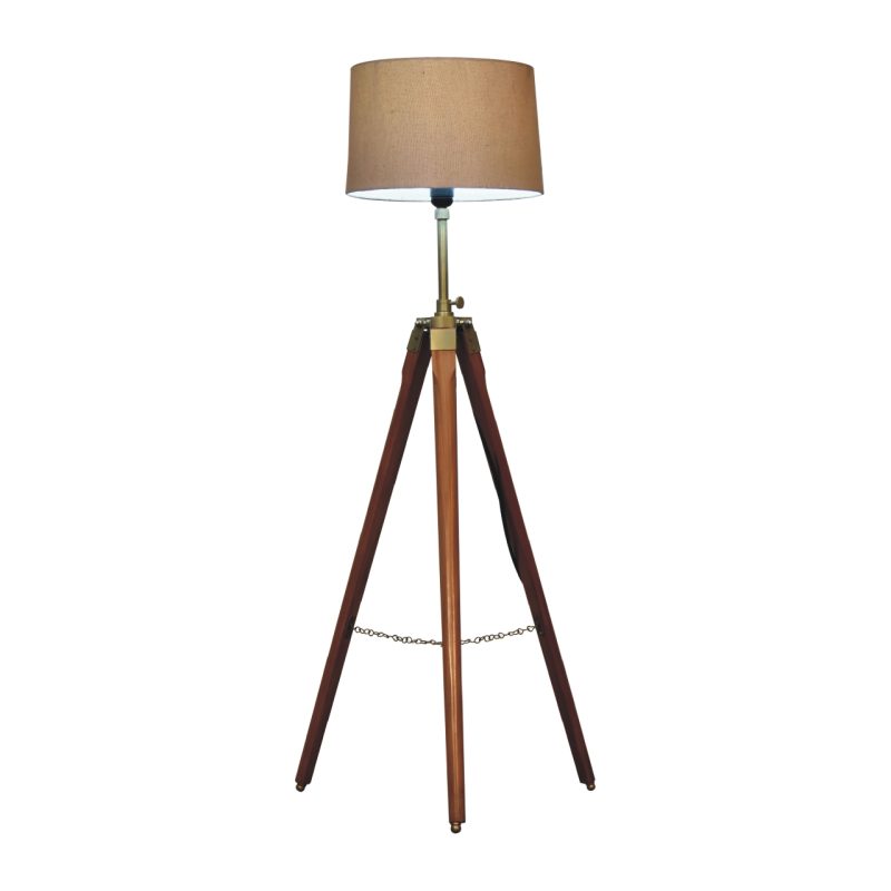 Fixed Brass Plated Tripod Floor Lamp - Image 8