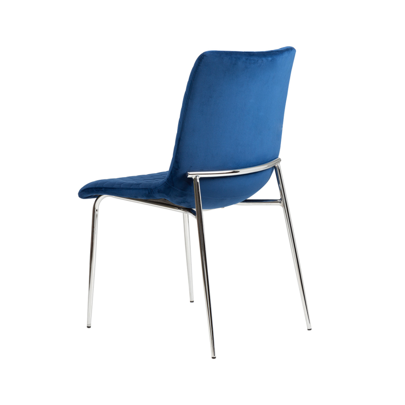 Zula Blue Dining Chair with Chrome Legs