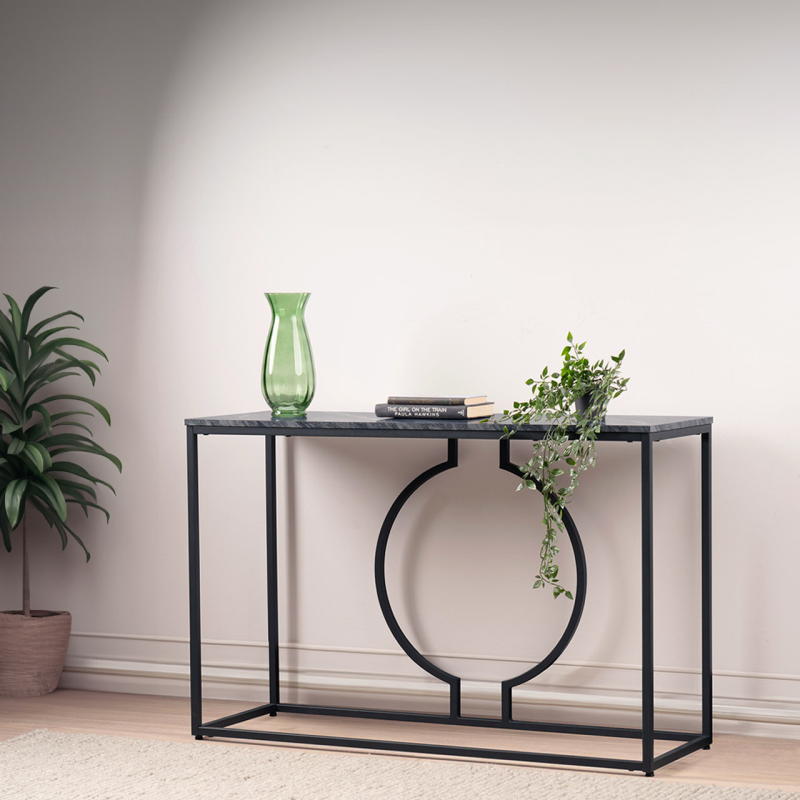 Alora Black Metal Console Table - KD