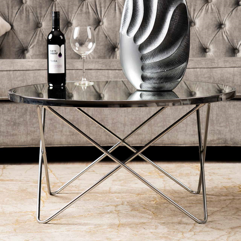 Atom Chrome & Mirror Coffee Table