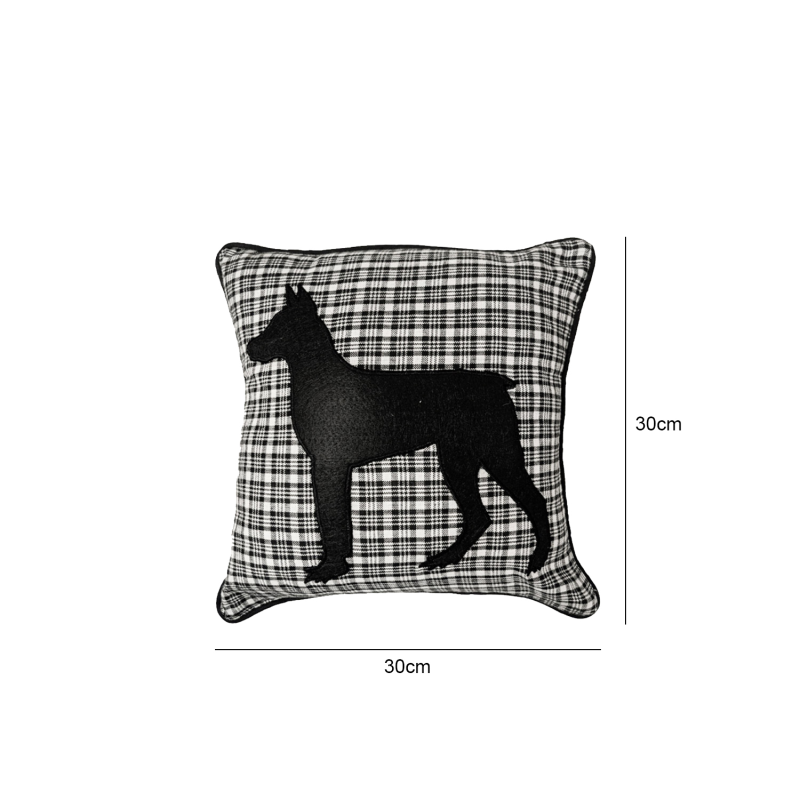 Unfilled 30x30 Dog Cushion Cover Black White