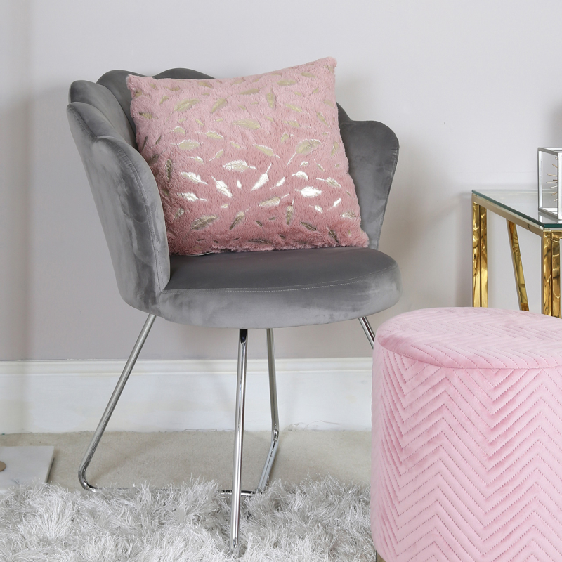 Unfilled 45x45 Feather Cushion Cover Pink Gold