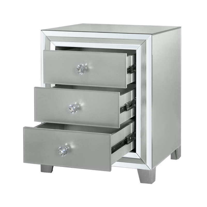 Manhattan Grey 3-Drawer Bedside Cabinet