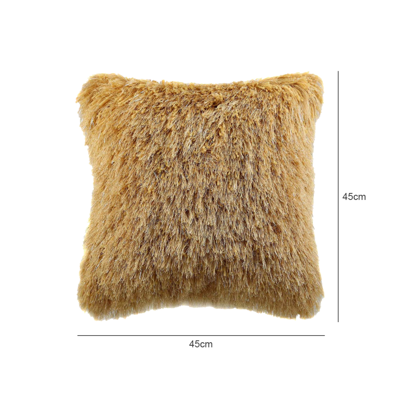 Unfilled 45x45 Fluffy Cushion Cover Mustard