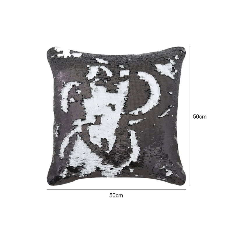 Unfilled 50x50 2 Tone Sequin Cushion Cover Black White