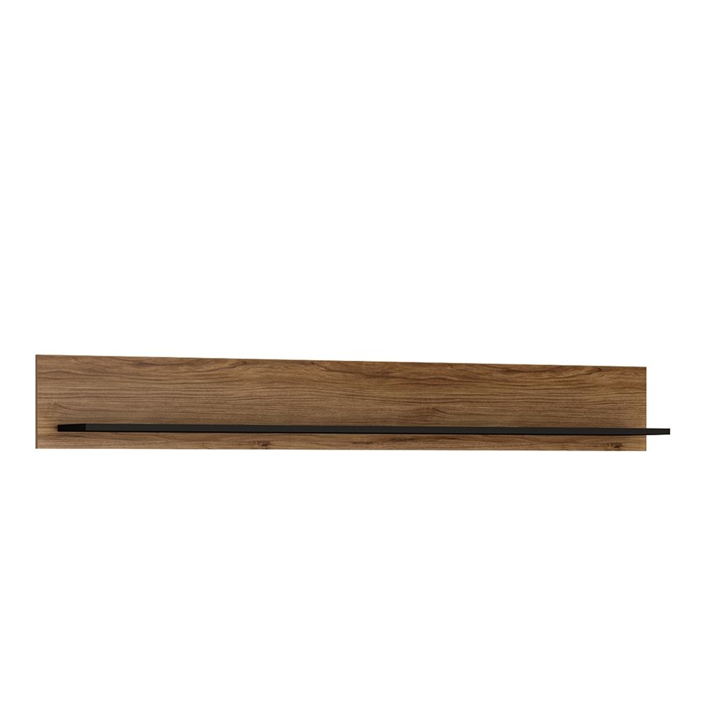 Brolo 167cm Wall Shelf in Walnut and Dark Panel Finish