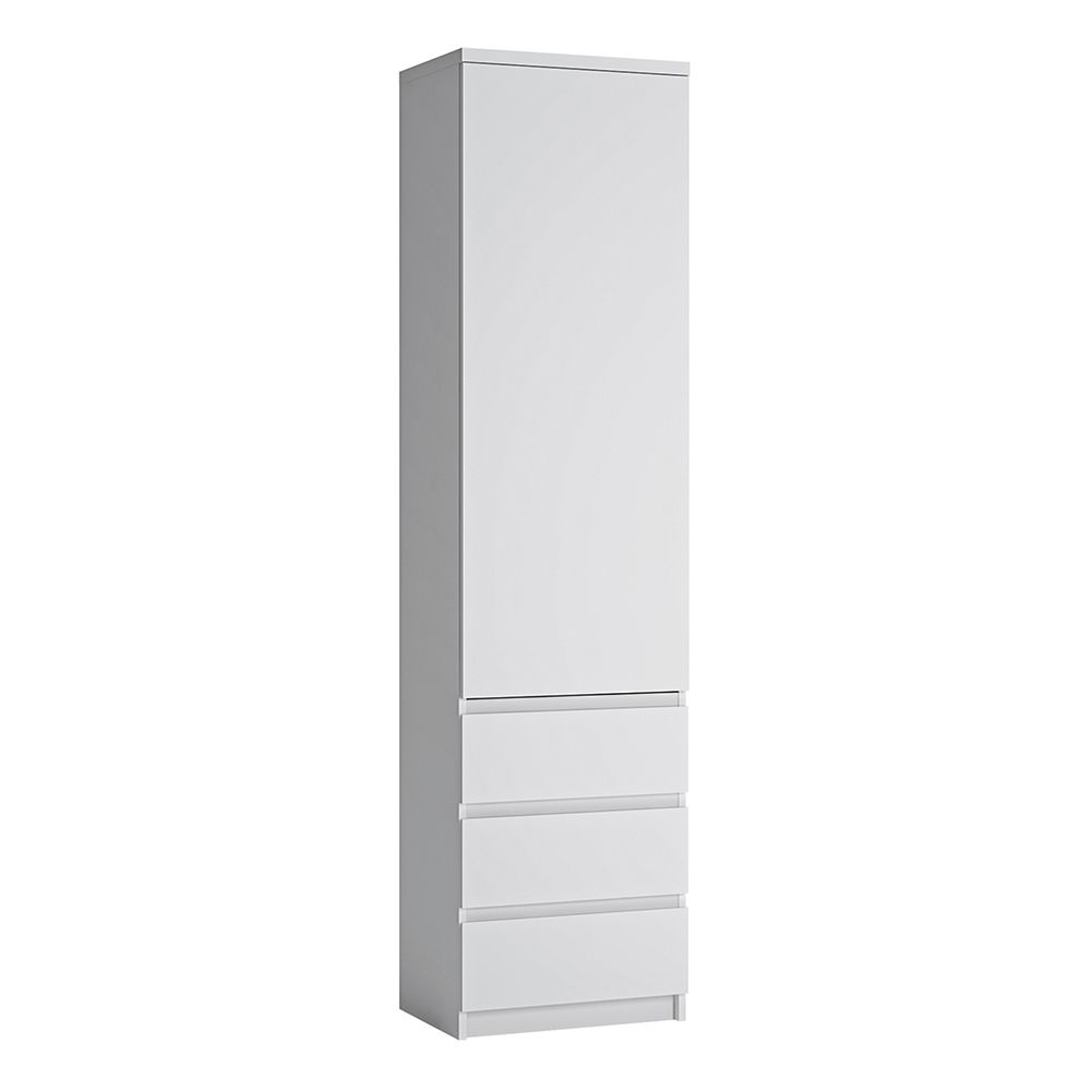 Fribo Tall 1 Door 3 Drawer Cupboard in White