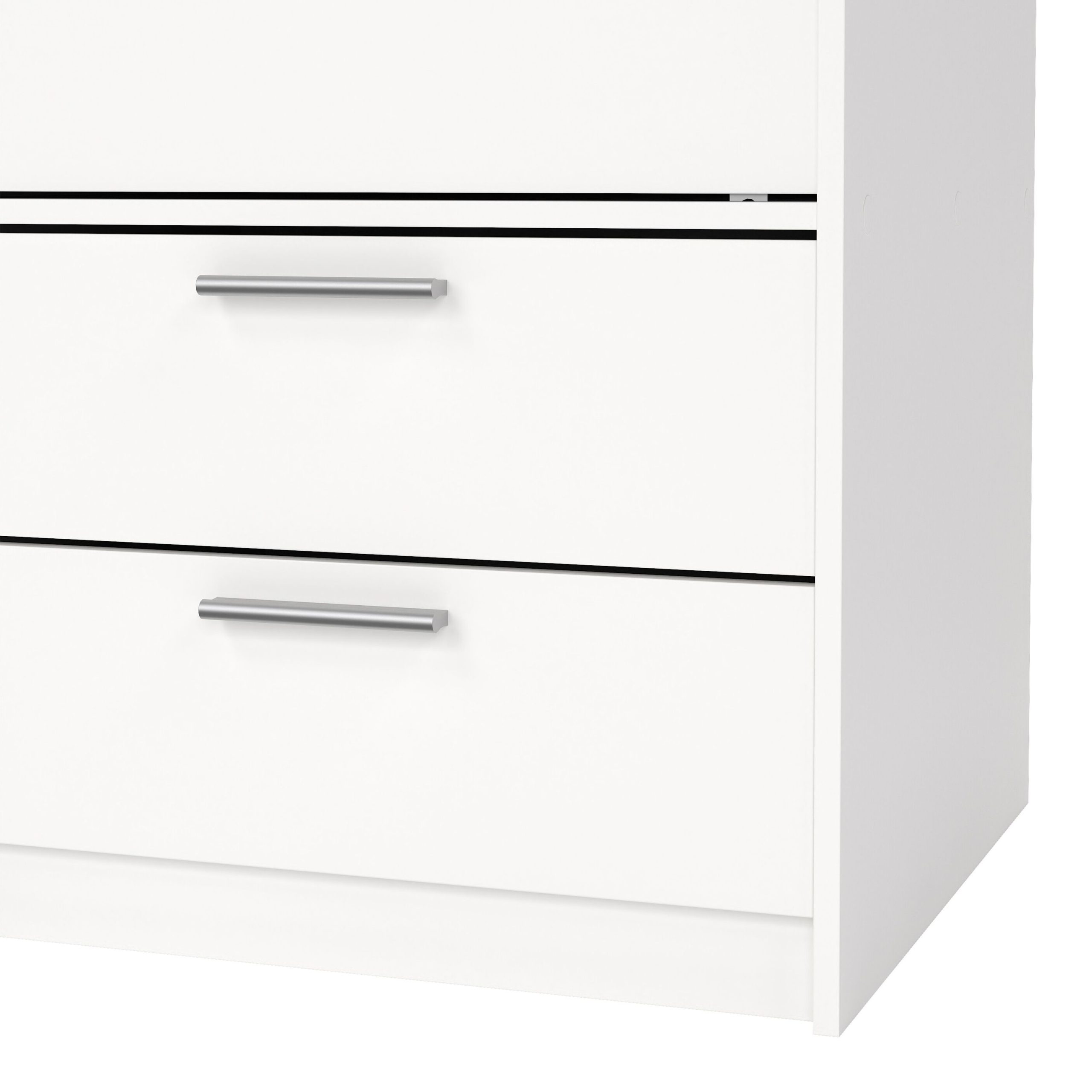 Line Wardrobe with 2 Sliding Doors and 4 Drawers in White - Image 11