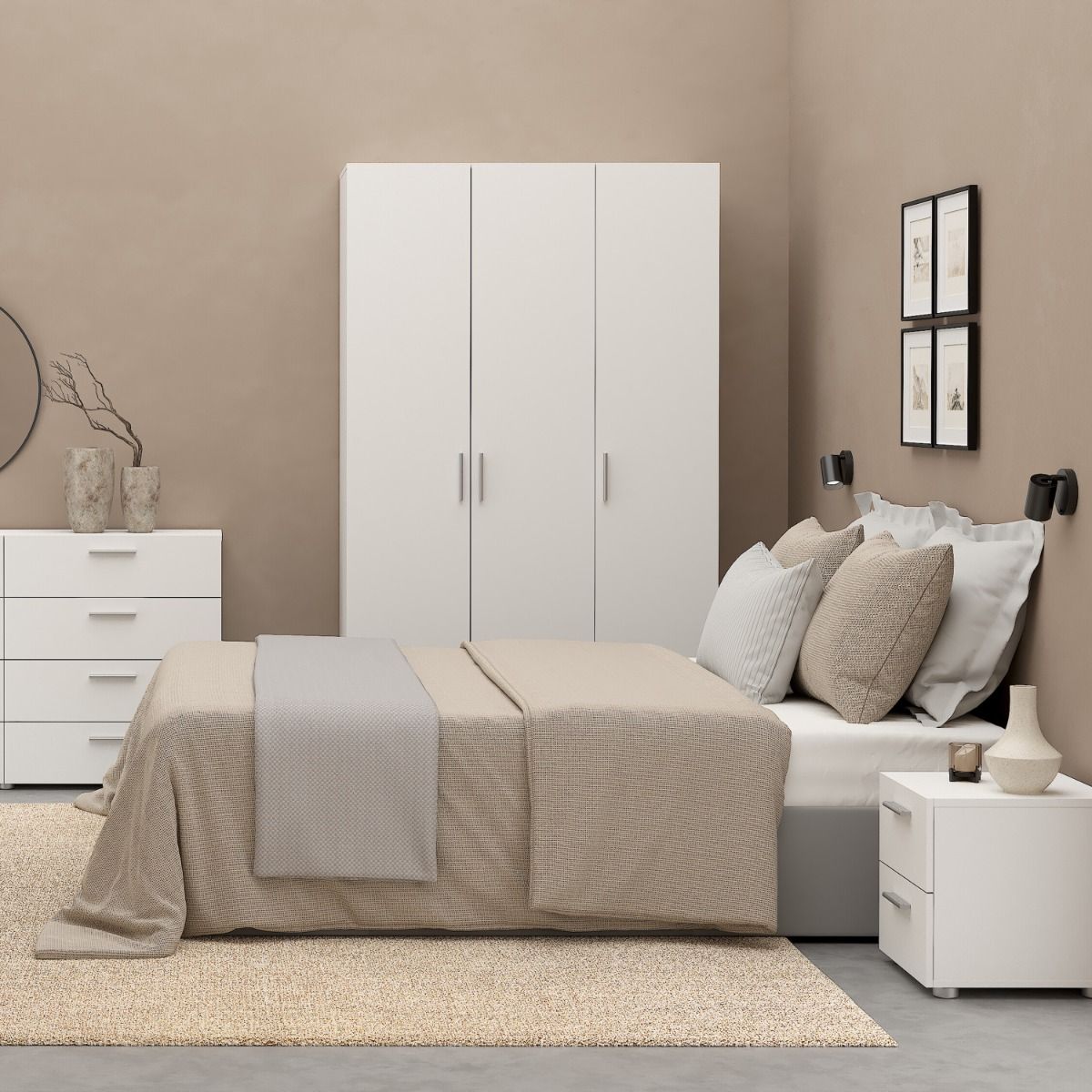 Pepe Wardrobe with 3 Doors in White - Image 5