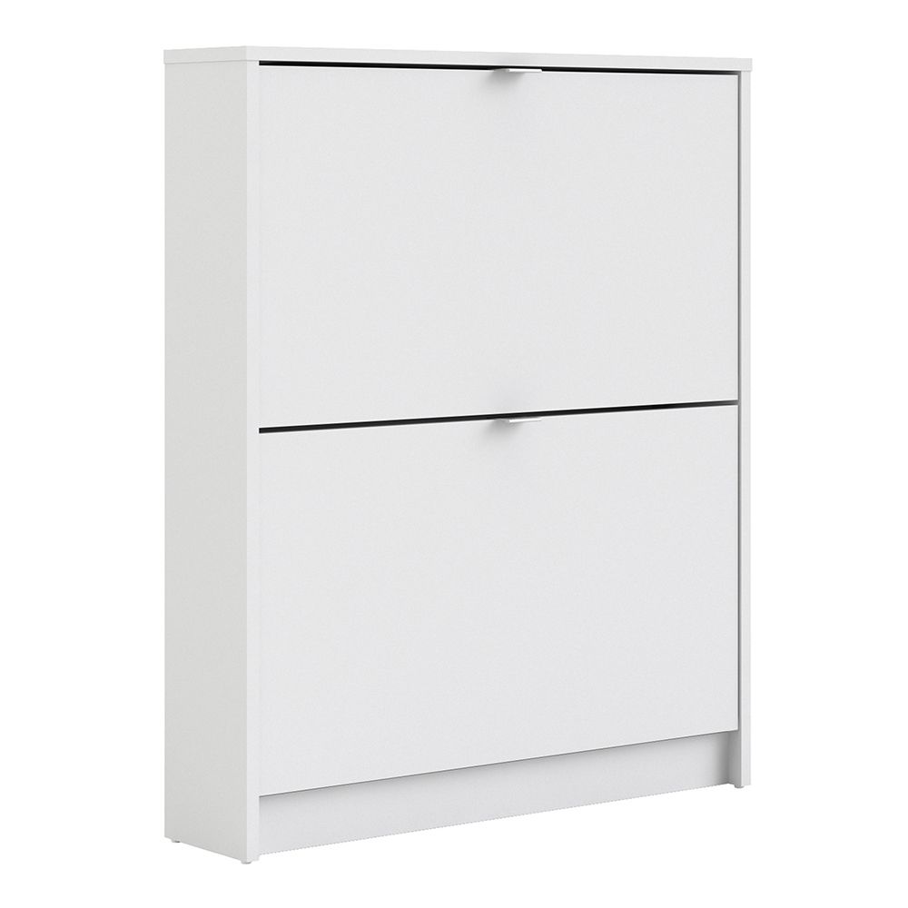 Shoes Cabinet with 2 Flip Down Doors in White