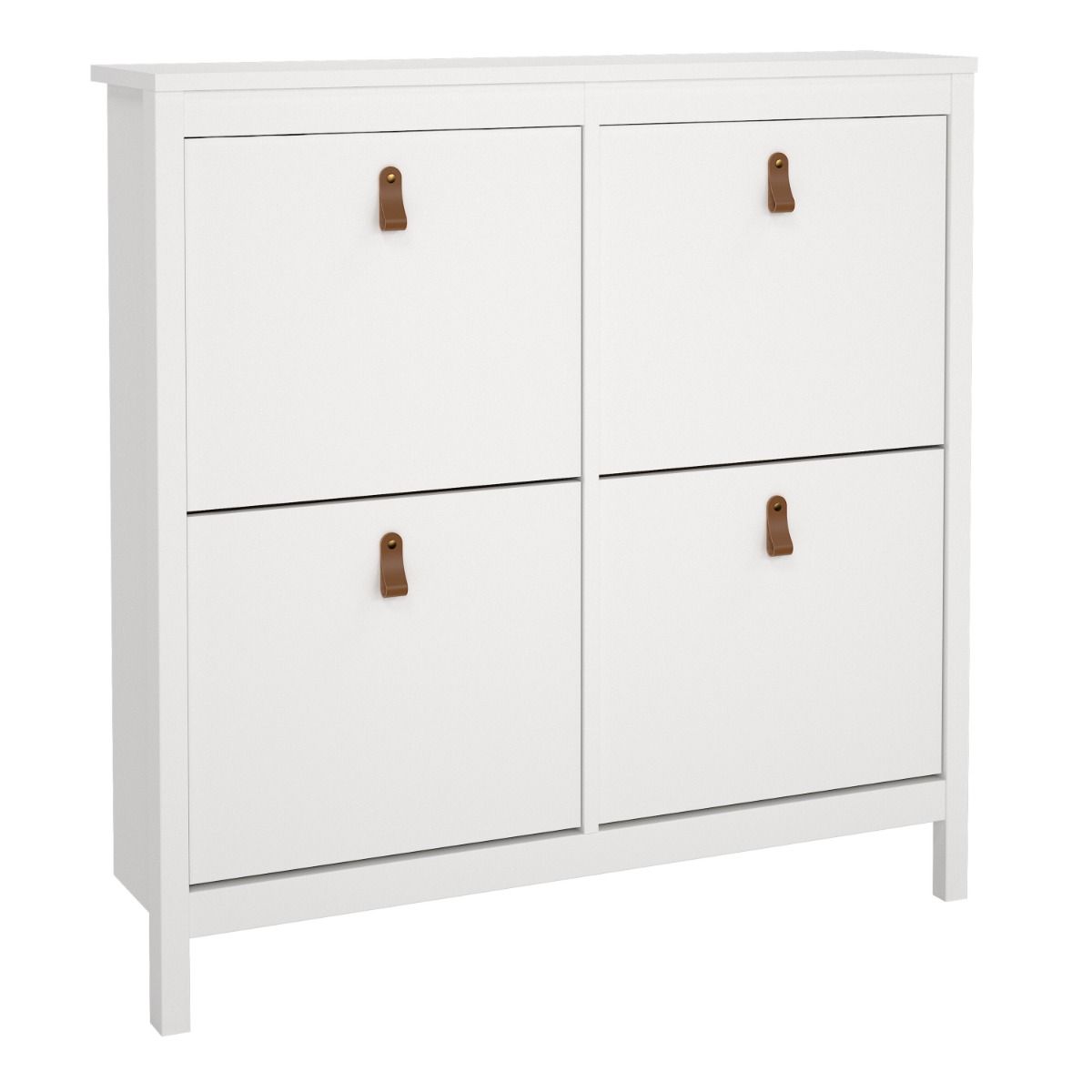 Barcelona Shoe Cabinet 4 Flip Down Doors in White