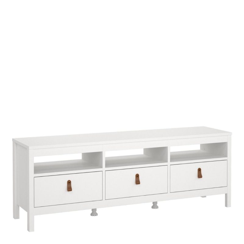 Barcelona TV Unit 3 Drawers in White