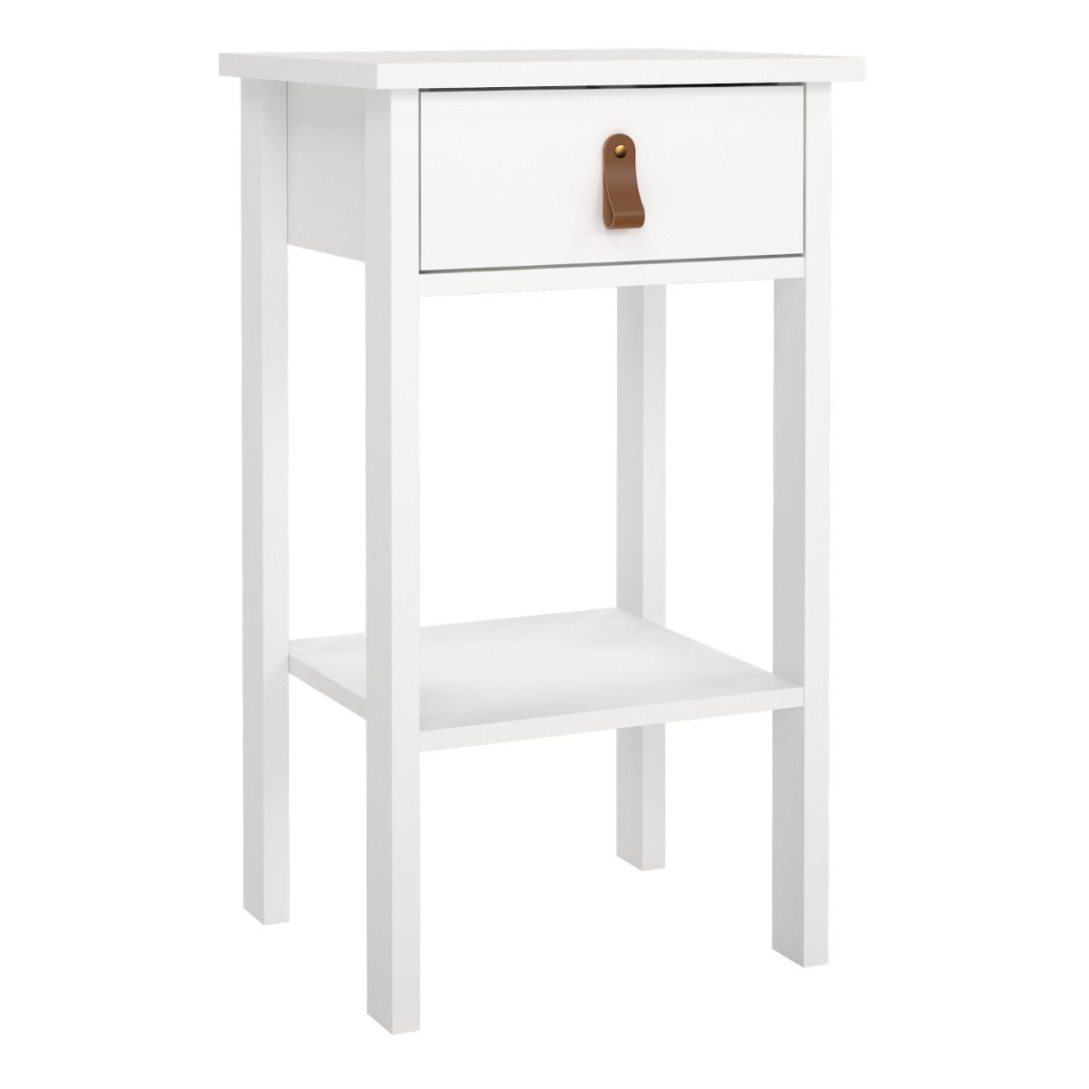 Barcelona Bedside Table with 1 Drawer, in White