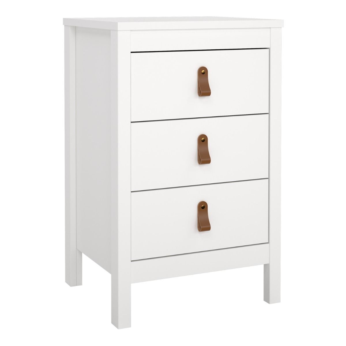 Barcelona Bedside Table 3 drawers in White